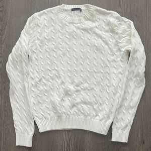 Classic White Cable Knit Sweater